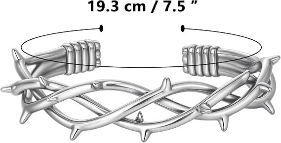 Gothic Thorn Bracelet, Punk Style Spiked Metal Bracelet, Stainless Steel Twisted Jewelry