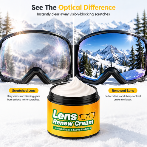 🔥Lens Scratch Repair Cream Set with Sponge for Glasses Goggles Face Shields and Helmet Visors