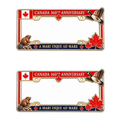 🍁🚗 Canada 160th Anniversary Commemorative Metal License Plate Frame
