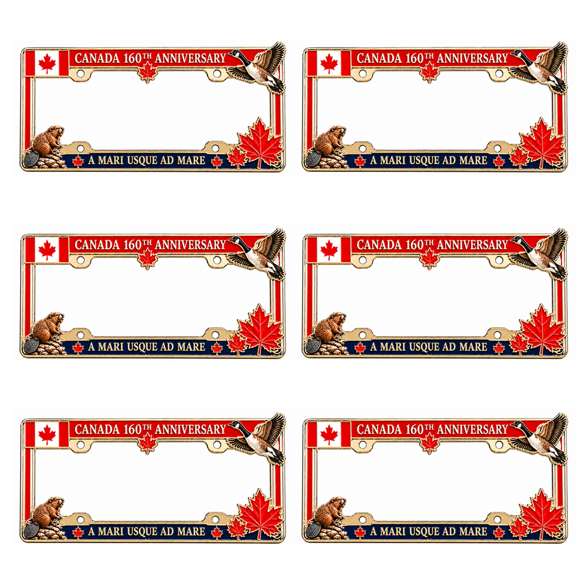 🍁🚗 Canada 160th Anniversary Commemorative Metal License Plate Frame