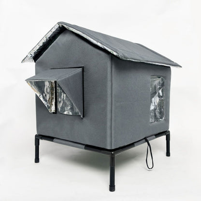🐱 LIMITED-TIME 50% OFF! ✨ All-Weather Elevated Outdoor Cat House – Waterproof, Thermal Lining, Foldable 12