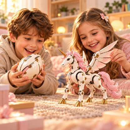 🦄 2-in-1 Transforming Mechanical Unicorn Egg – Winged Fantasy Figure!!!🔥