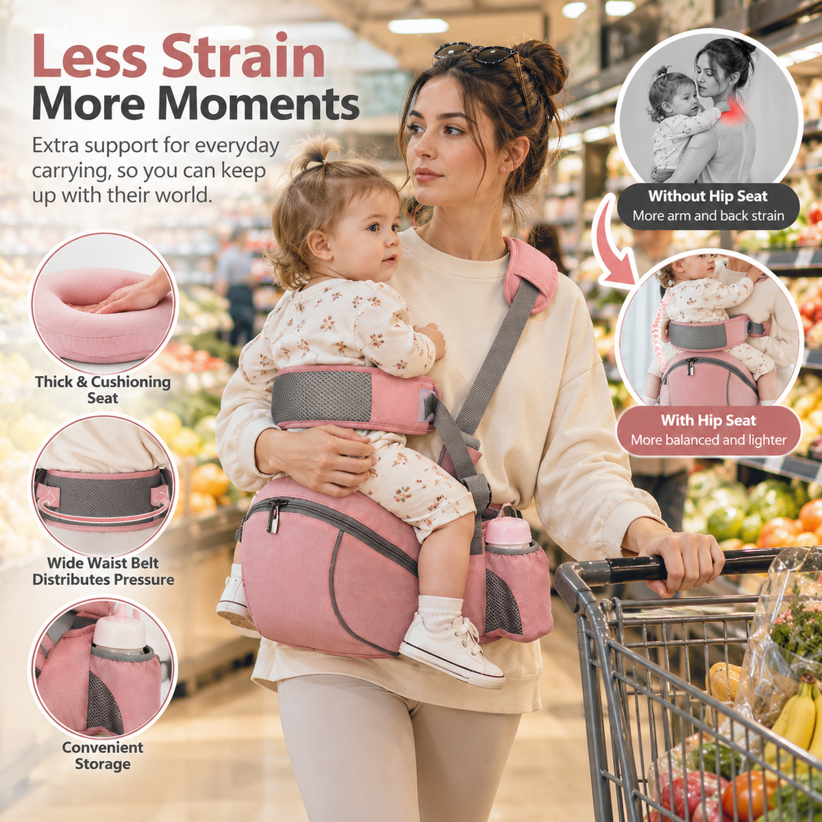👶 Give Your Arms a Break | Ergonomic Baby Hip Seat Carrier with Storage