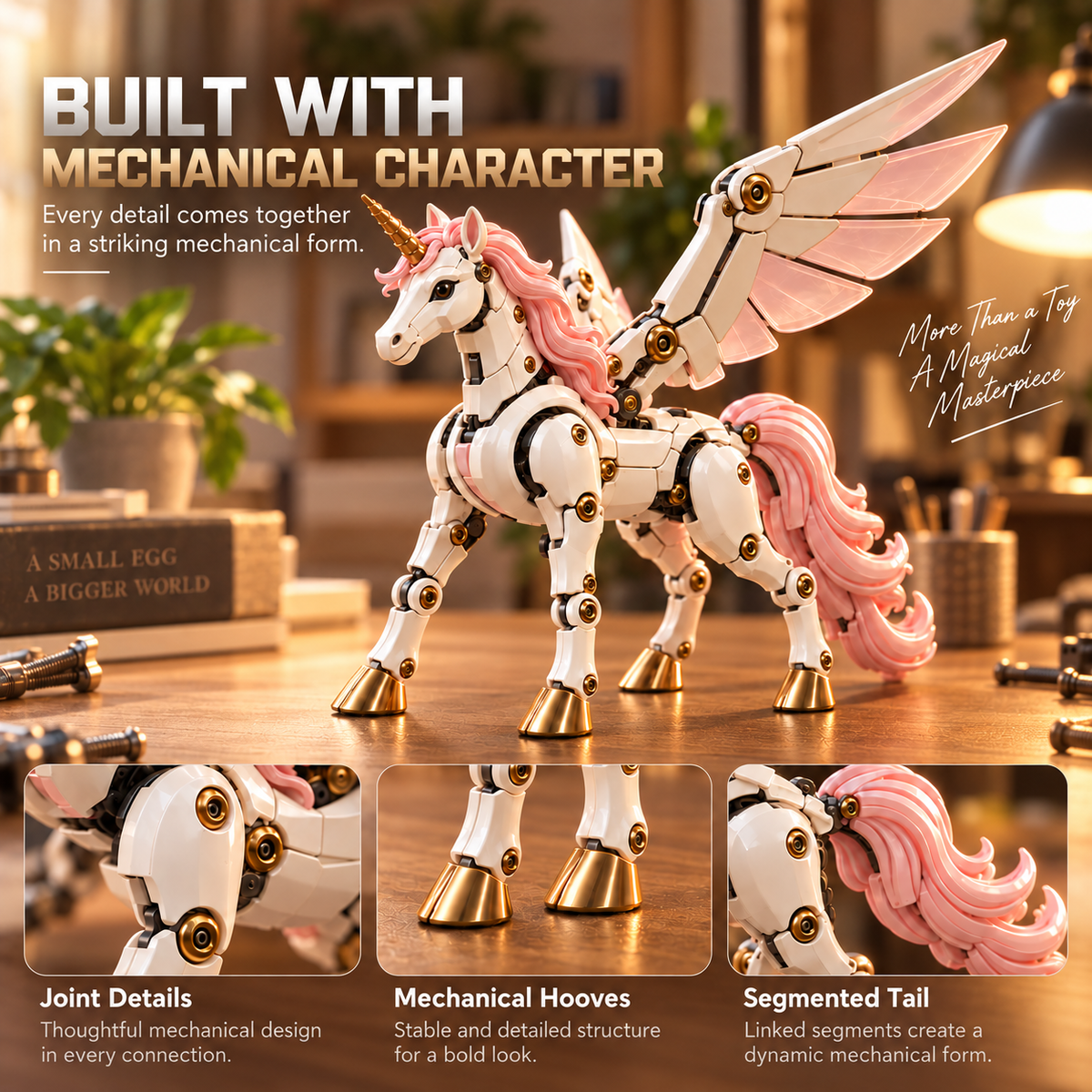 🦄 2-in-1 Transforming Mechanical Unicorn Egg – Winged Fantasy Figure!!!🔥
