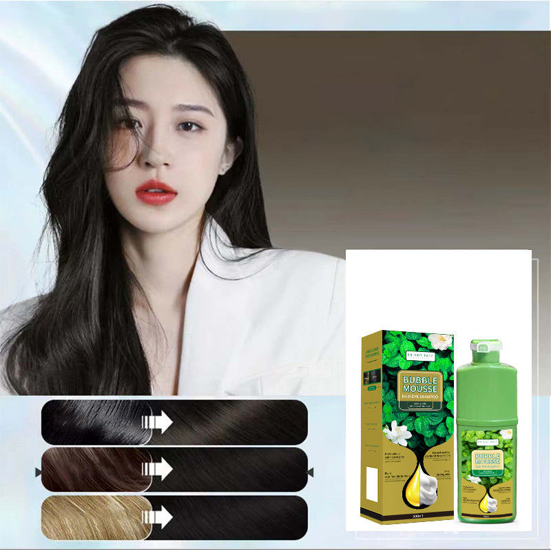 💞Black Friday Sale 50% OFF!!💇‍♀️💈Long-Lasting Plant-Based Bubble Mousse Hair Dye Shampoo, Gentle At-Home Gray Hair Coverage🛡️👍