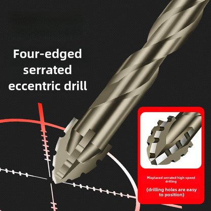 High-Strength Eccentric Twist Drill Bit
