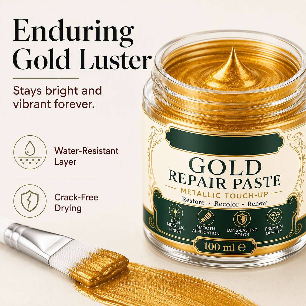 Gold Metallic Refinishing Repair Paste with Brush